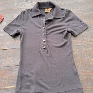 Tory Burch brand new never work black cotton polo size Xs